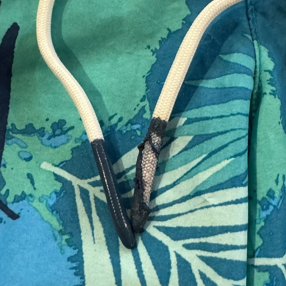 American Eagle Board Shorts Men's S Blue Tropical Palm Leaf Print 31x9.5